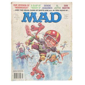 Vintage 1980‎ MAD Magazine No. 213 Collectible Comedy Satire Comic Book